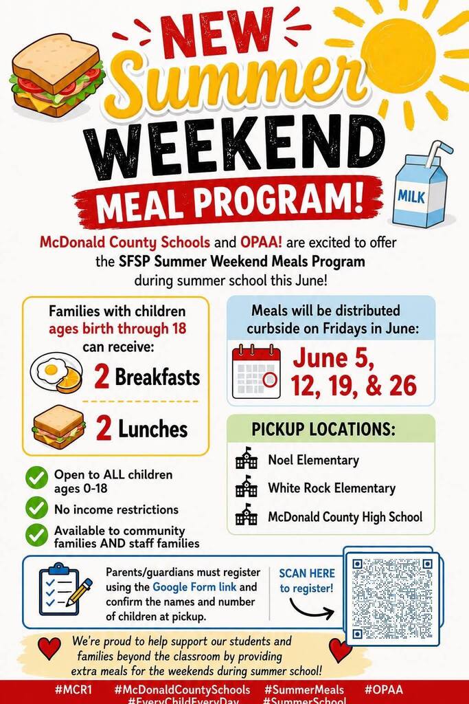 Summer weekend meal program flyer
