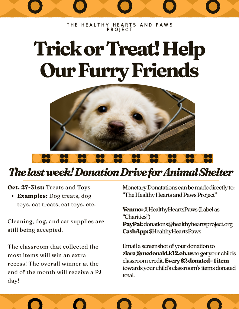 The Healthy Heart and Paws Project Donation Flyer