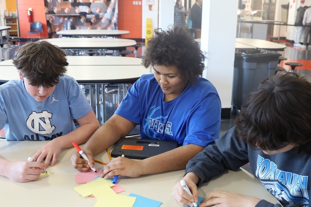 students made Valentine's cards for assisted living facilities