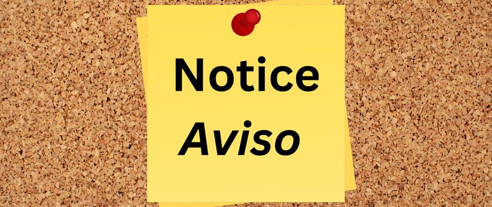 Notice Aviso