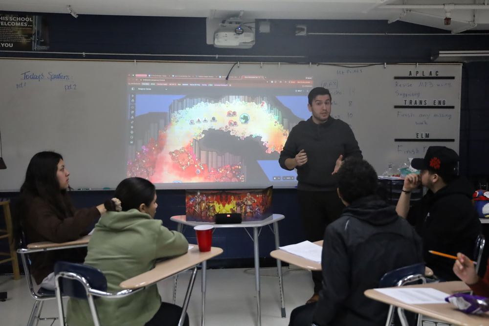English Instructor Alex Maurer in his Transition English class