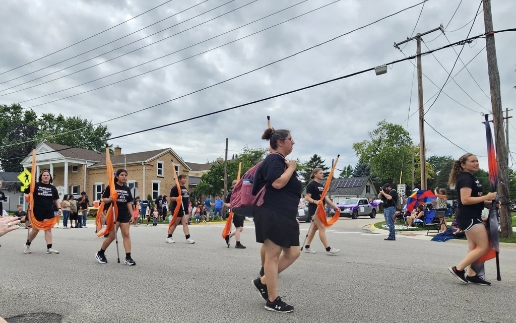 Color guard on the street with flags 