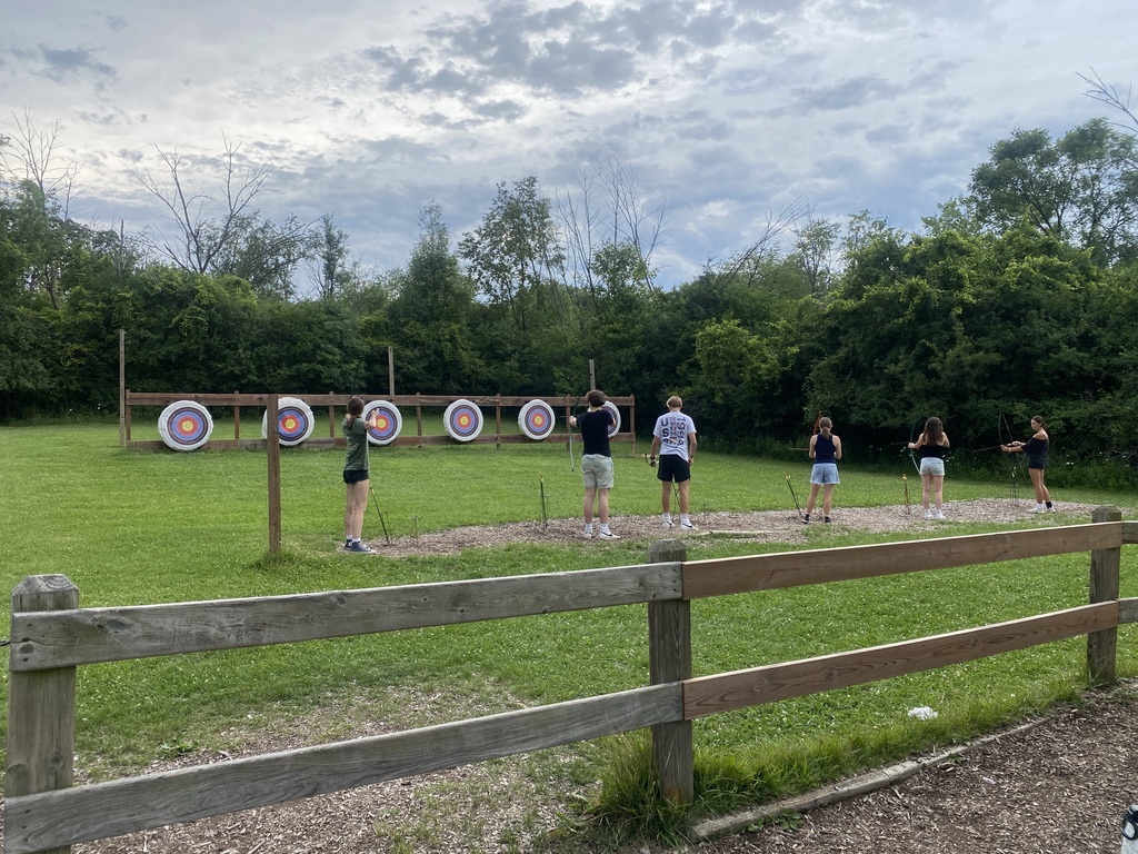 Students doing archery 