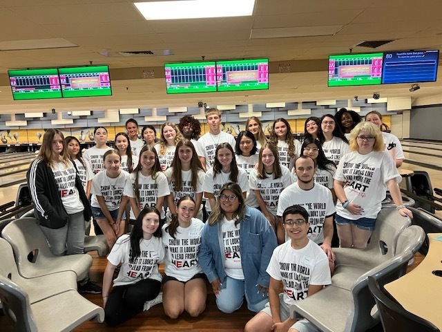Students in the bowling alley 