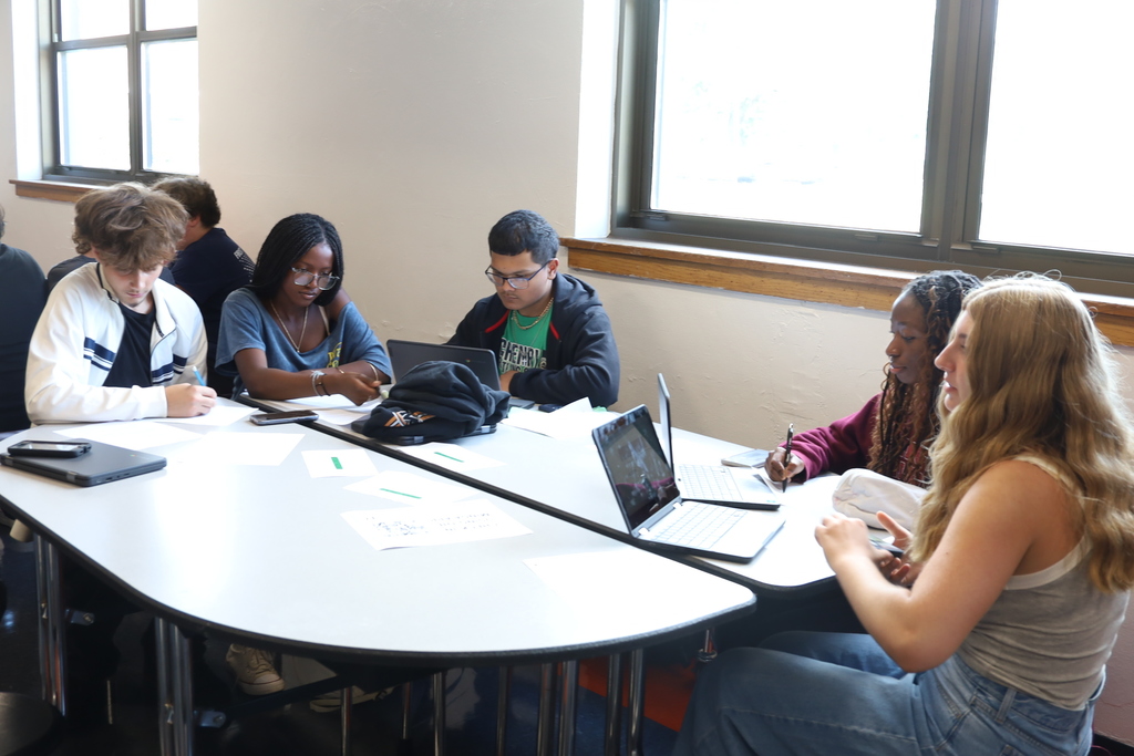 Students writing letters