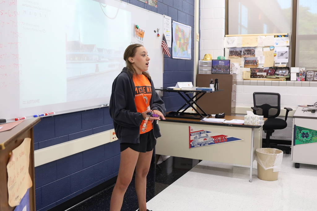 Senior leader speaking in front of the class 