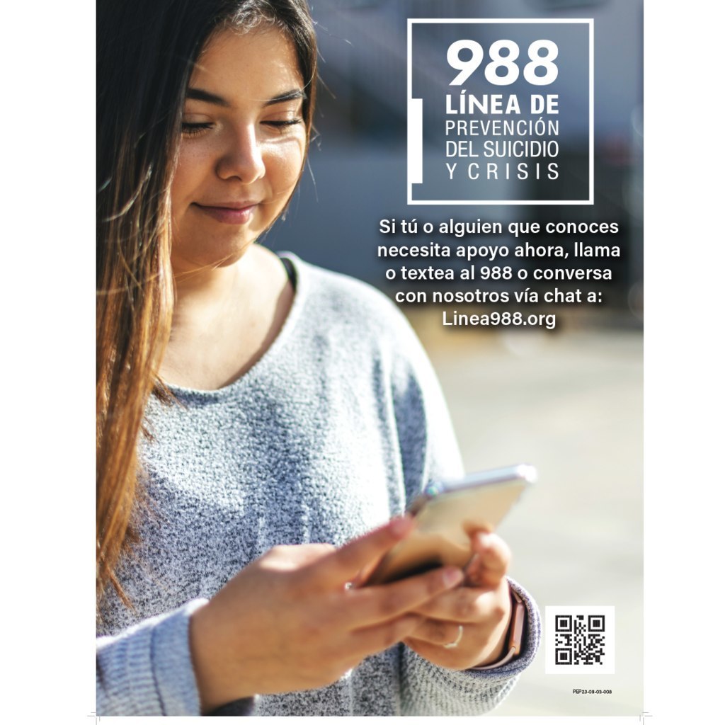 988 Línea de prevención del suicidio y cris. Si túo alguien que conoces necesita apoyo ahora, llama o textea al 988 o conversa con nosotros vía chat a: Linea988.org