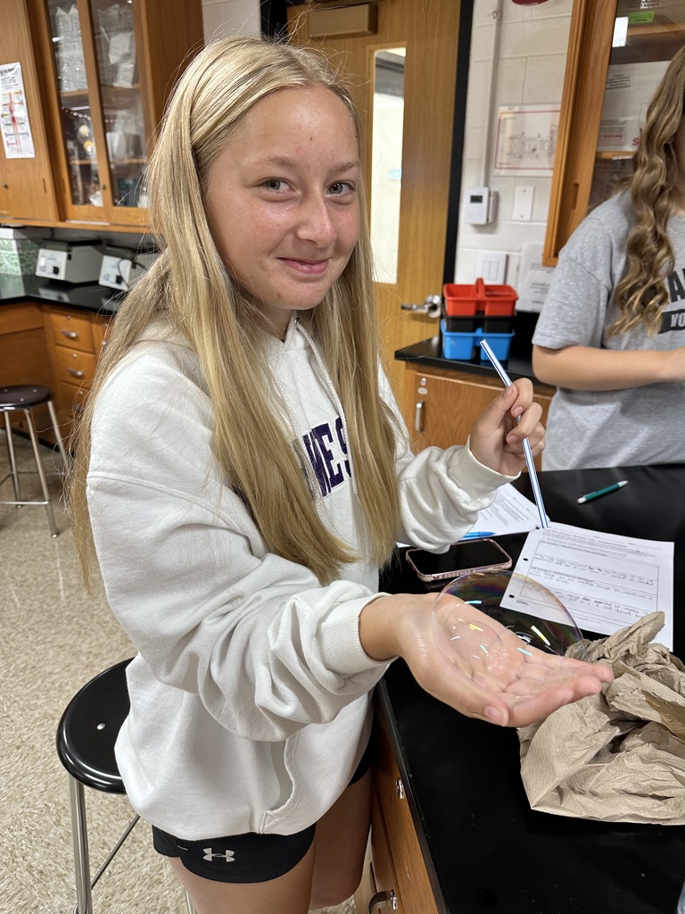 Photos of students participating in AP Bio Bubble Lab