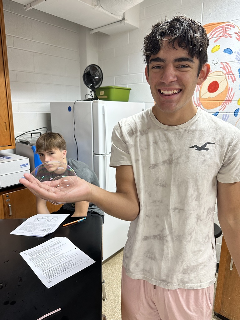 Photos of students participating in AP Bio Bubble Lab