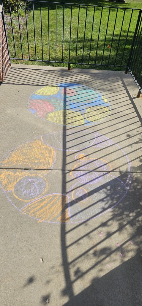 Circle sidewalk chalk art
