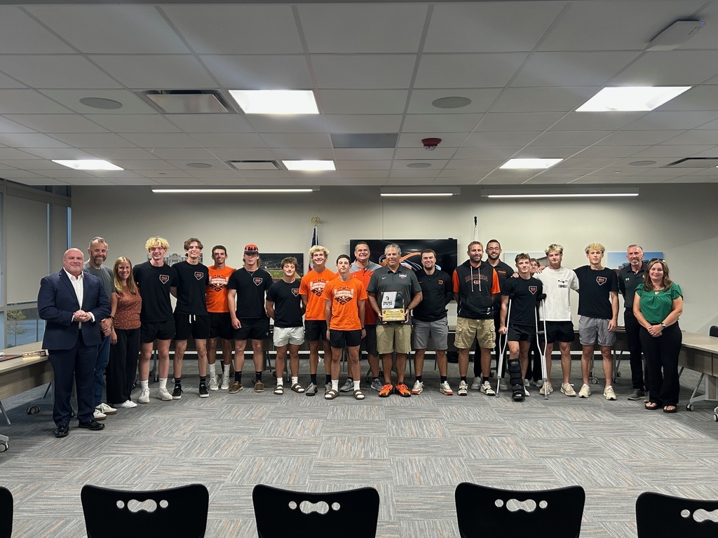 Baseball team at board of education meeting