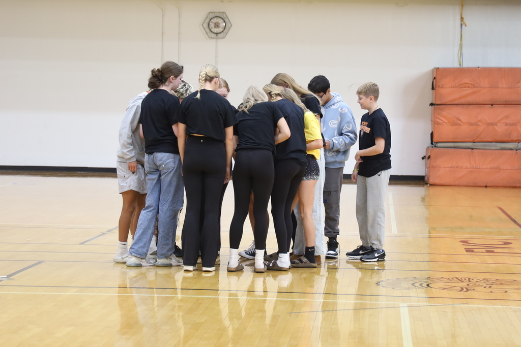 A group huddled together