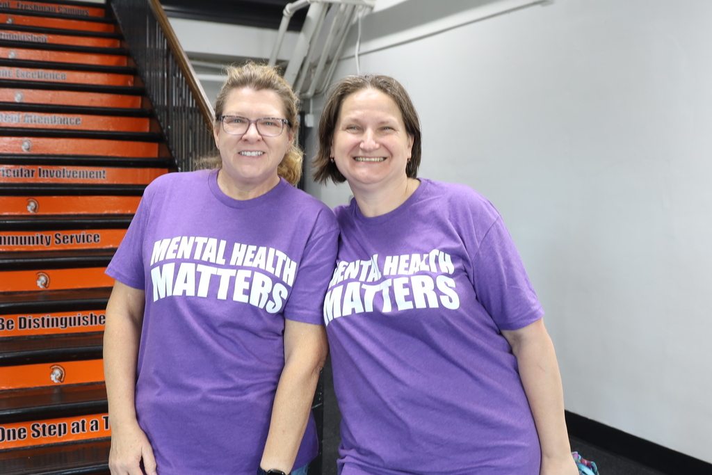 Staff wearing shirts that say Mental Health Matters