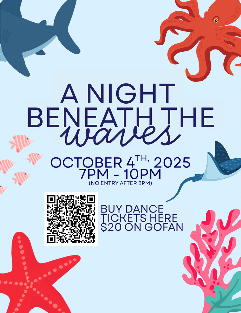 A night between the waves October 4, 2025 7-10 p.m. no entry after 8 p.m. Buy Dance Tickets here $20 on Go fan