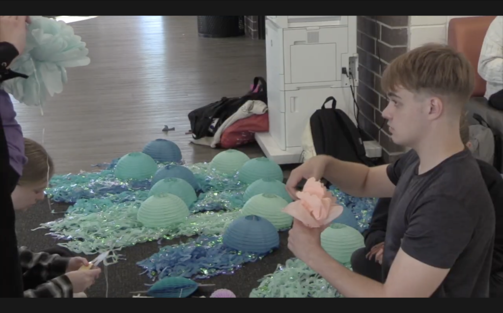 Student making decoration