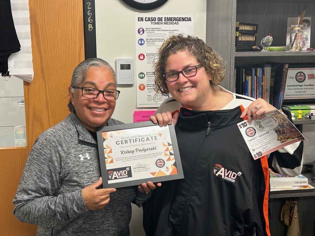 Lorena Ortega and Kelsey Podgorski. Kelsey Podgorski's certificate and Avid jacket