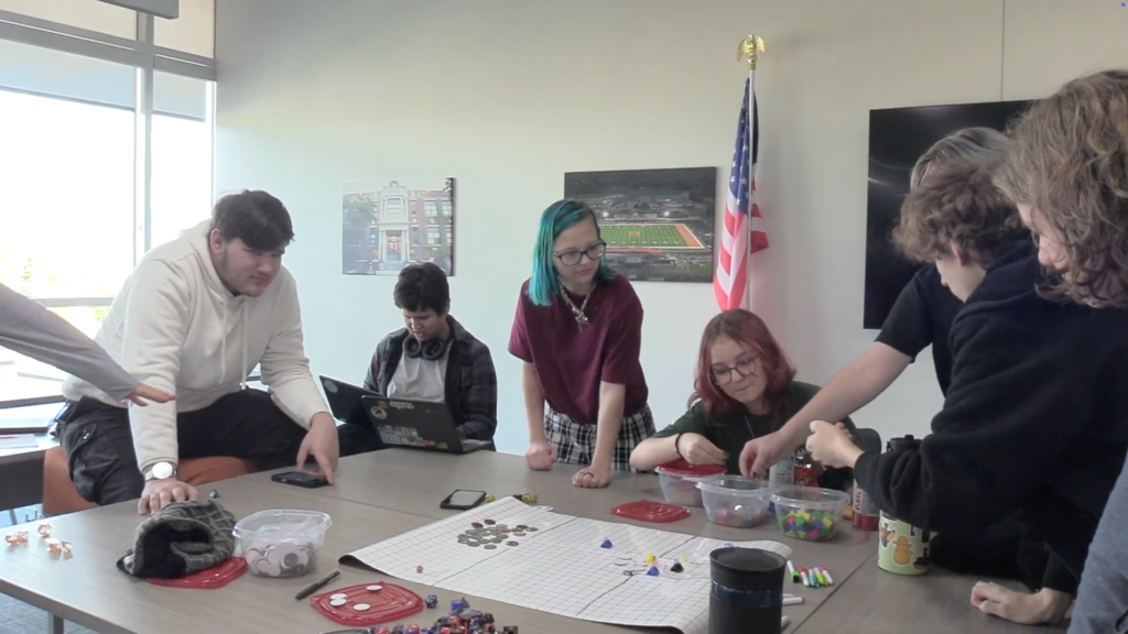 Group of students playing Dungeons and Dragons