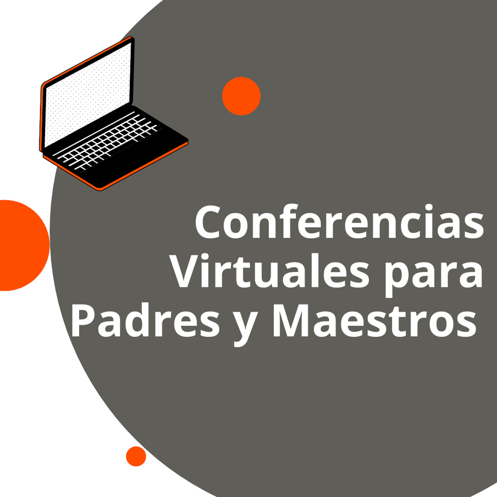 Conferencias Virtuales para Padres y Maestros illustration of a computer