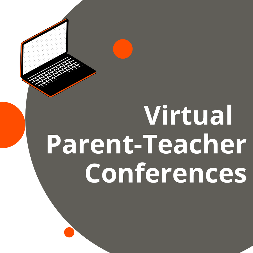 Virtual ParentTeacher Conferences illustration of a laptop