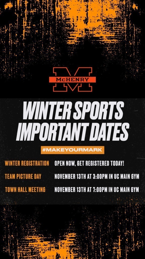 Winter Sports Important Dates Winter Registration open now, get registered today, Team Picture Day November 13 at 3p.m. in the Upper Campus Main Gym Town Hall Meeting November 13 at 7 p.m. in the Upper Campus Main Gym