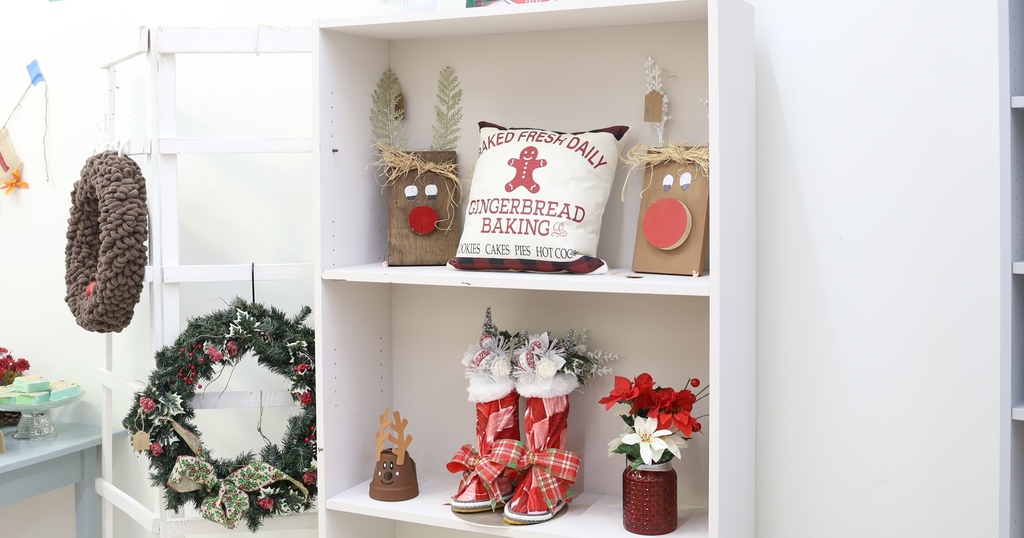 Holiday decor displayed