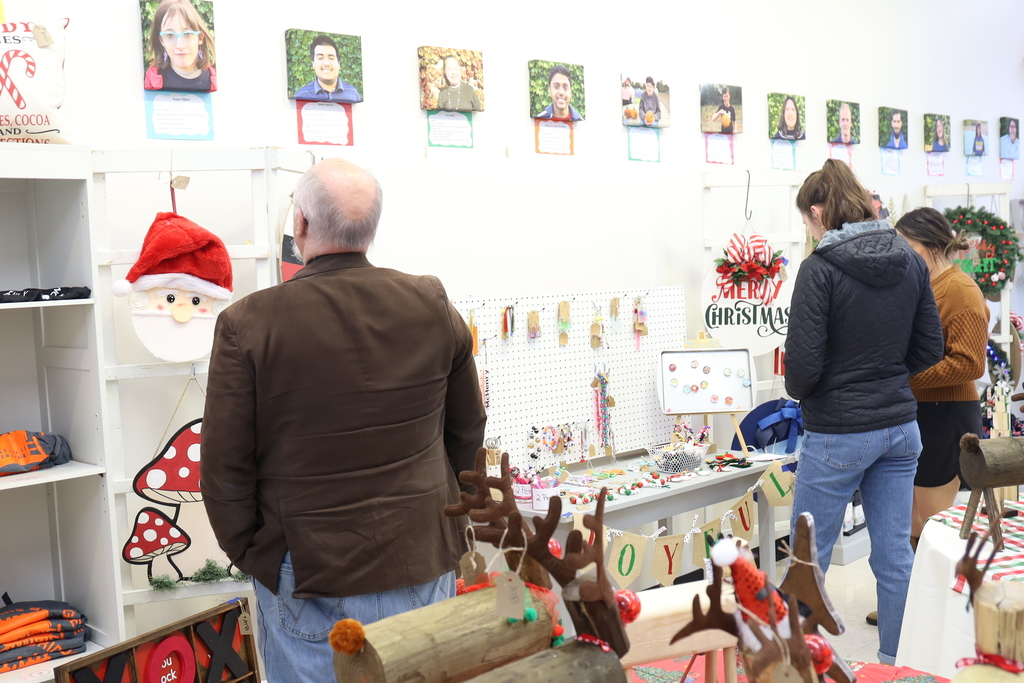People standing around in the Bridges store
