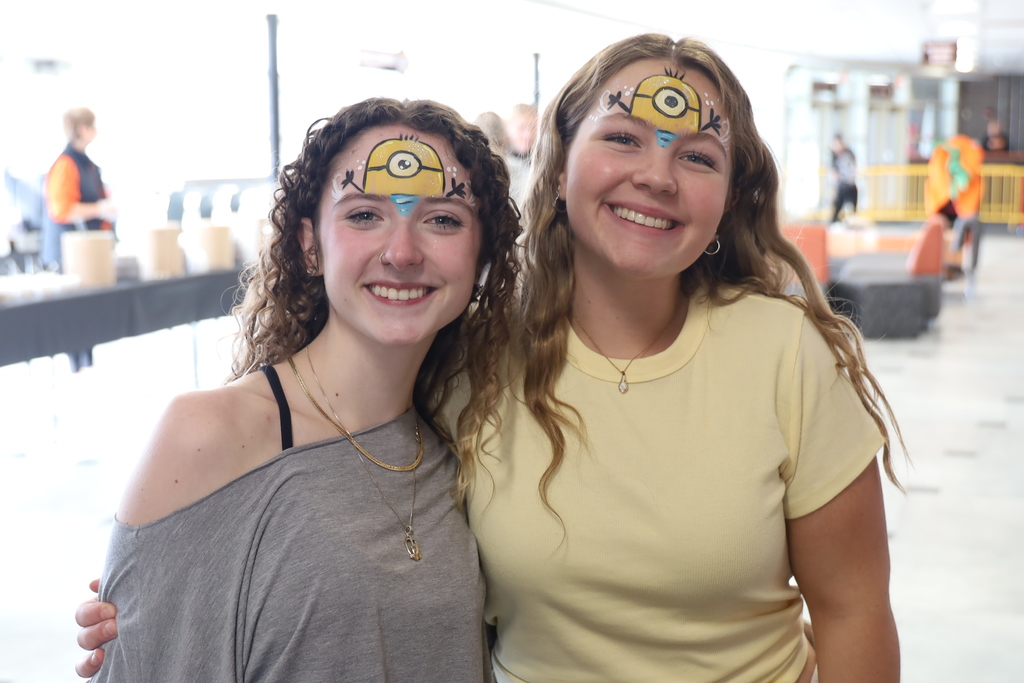 Two students with minions painted on their face