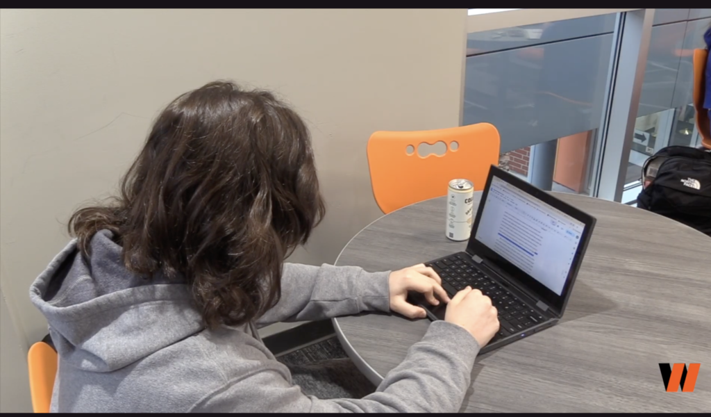 Student working on homework