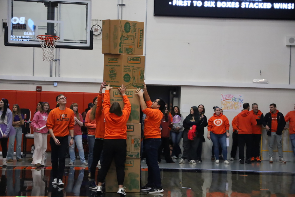 Staff stacking boxes 