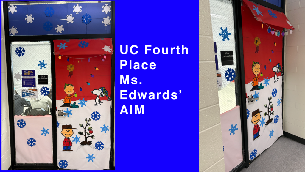 Ms. Edward's AIM Snoopy door Fourth Place UC
