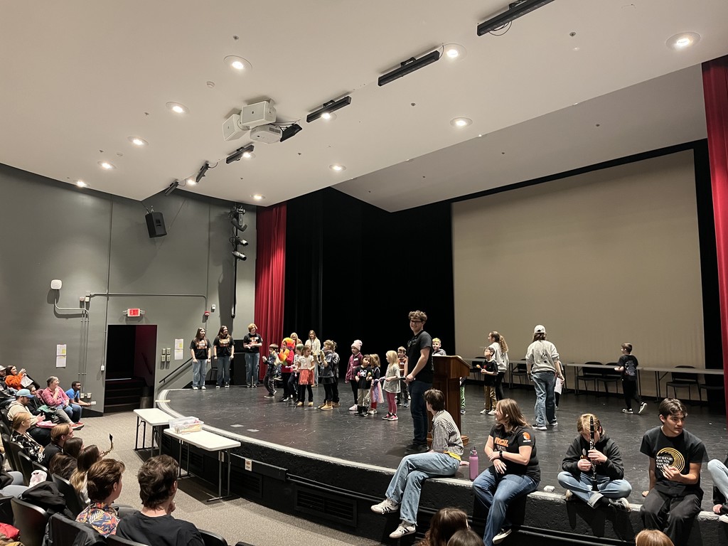 Elementary students on stage