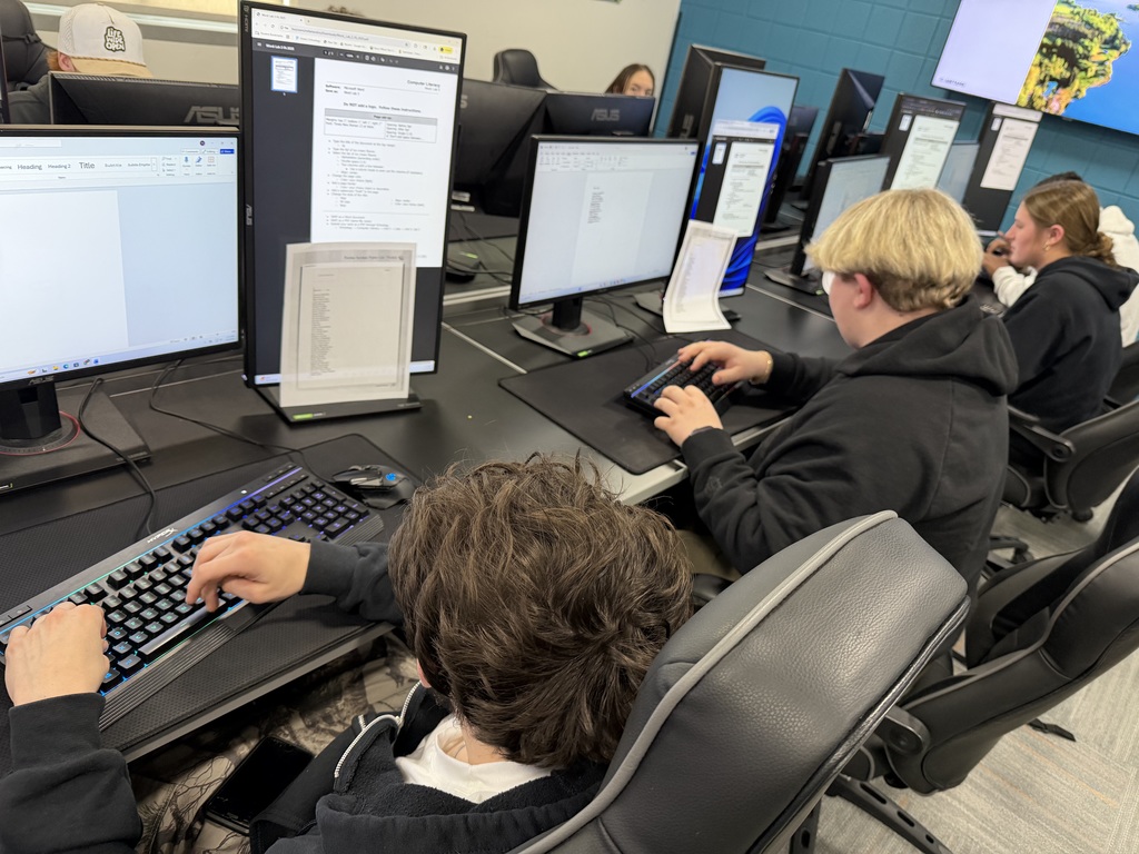 Students on computers in computer labs