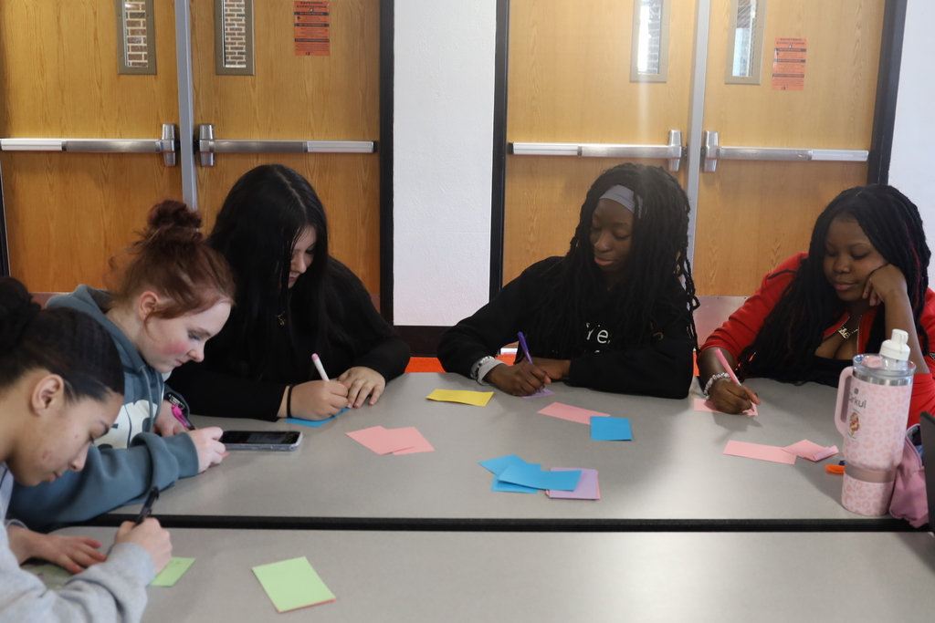 Students making cards