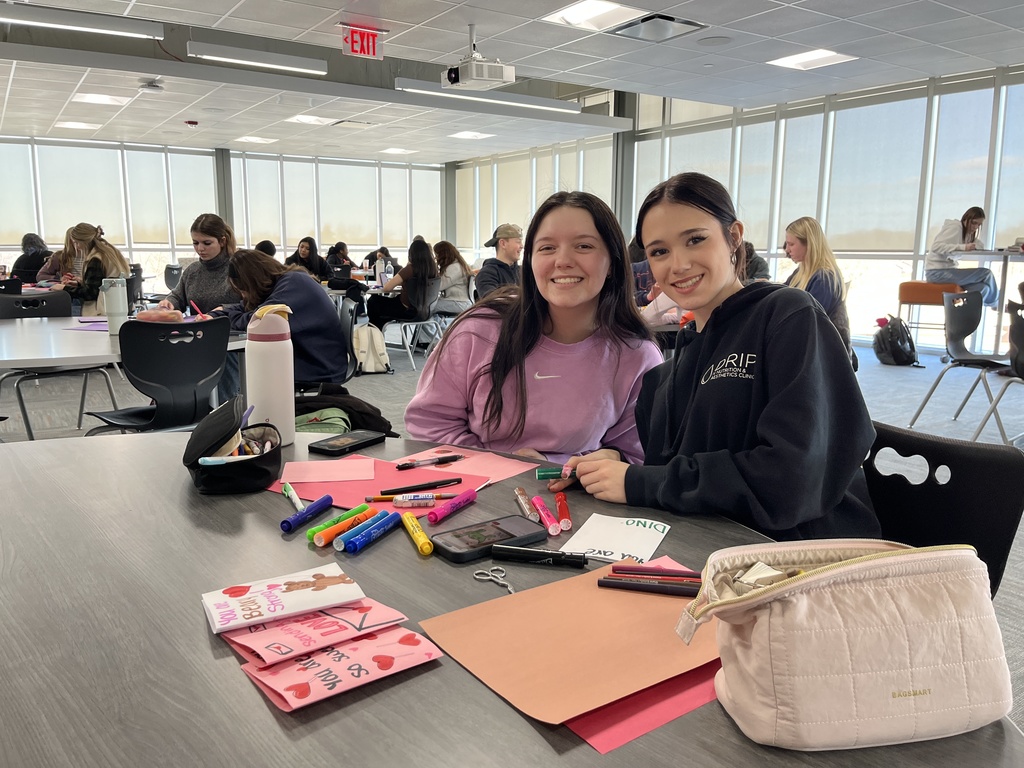 Students making cards