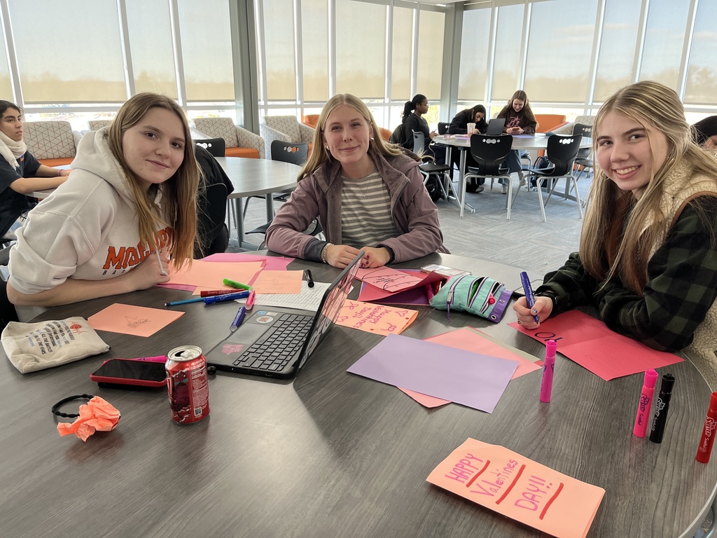 Students making cards