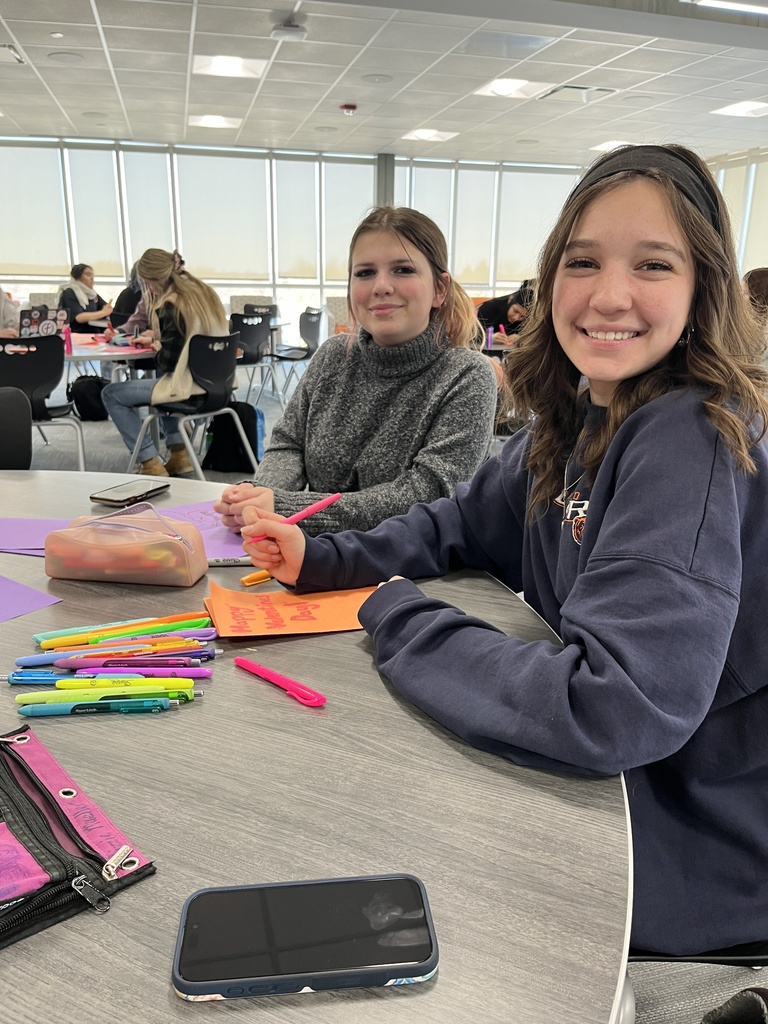 Students making cards