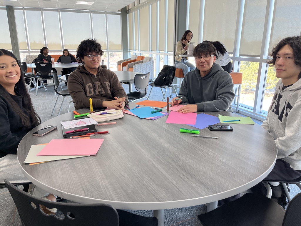 Students making cards