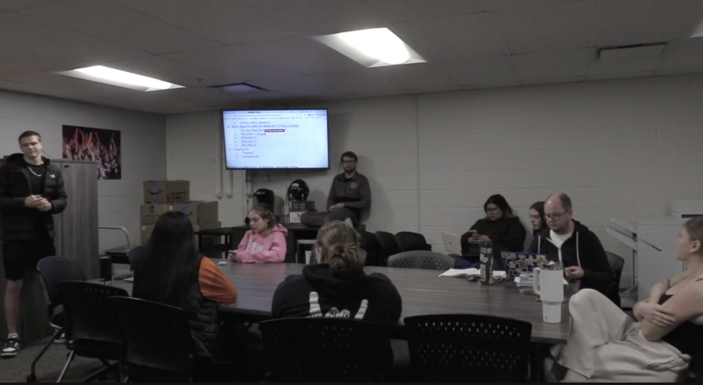 Pep rally group meeting