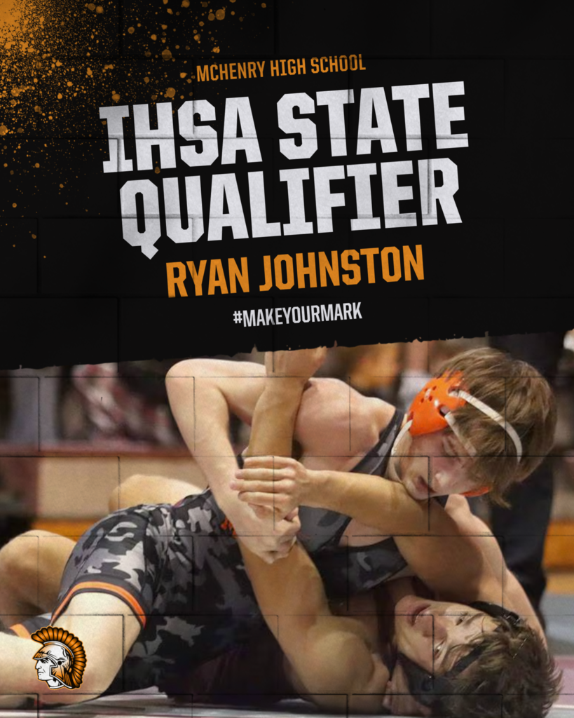 McHenry High School IHSA State Qualifier Ryan Johnston #MakeyourMark Ryan wrestling another boy to the ground
