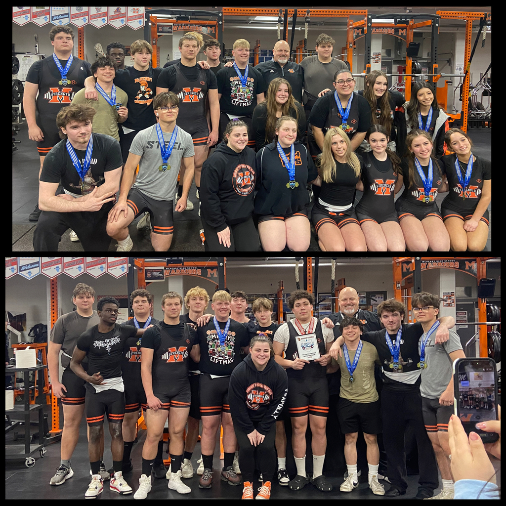 Powerlifting students posing with medals