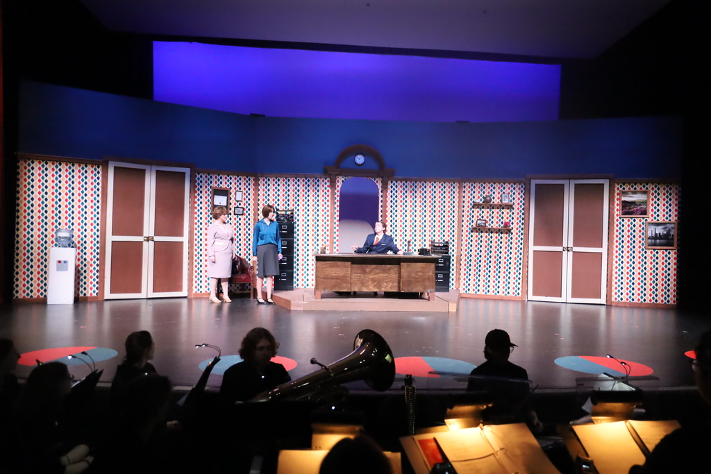 Photo of student-made set for the MCHS musical "9 to 5"