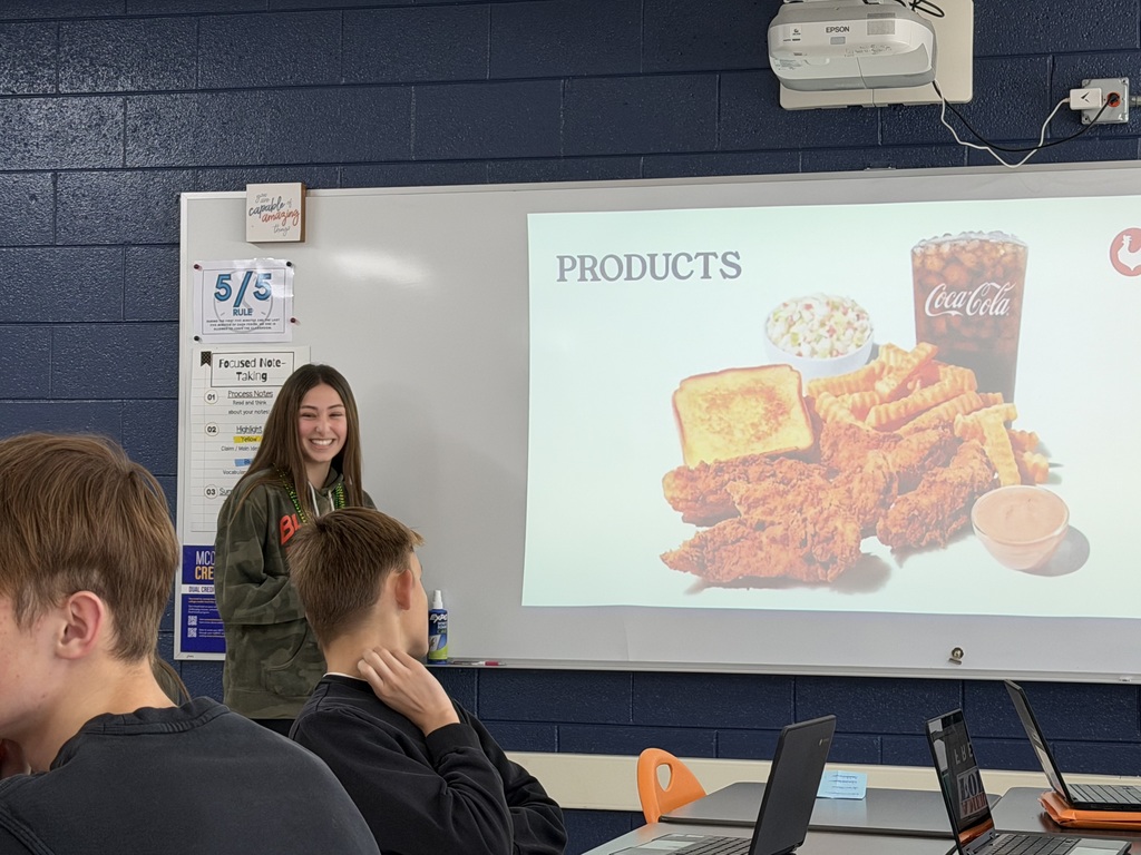 Student presenting a franchise
