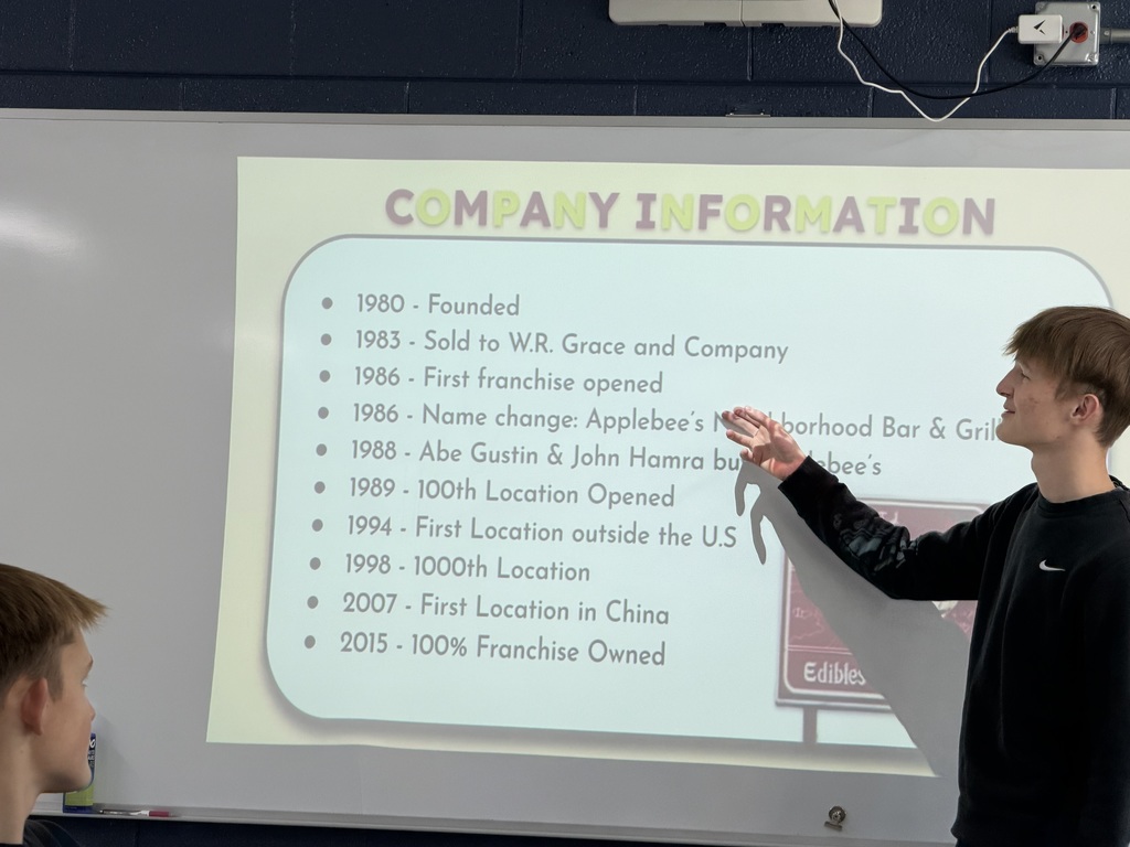 Student presenting a franchise