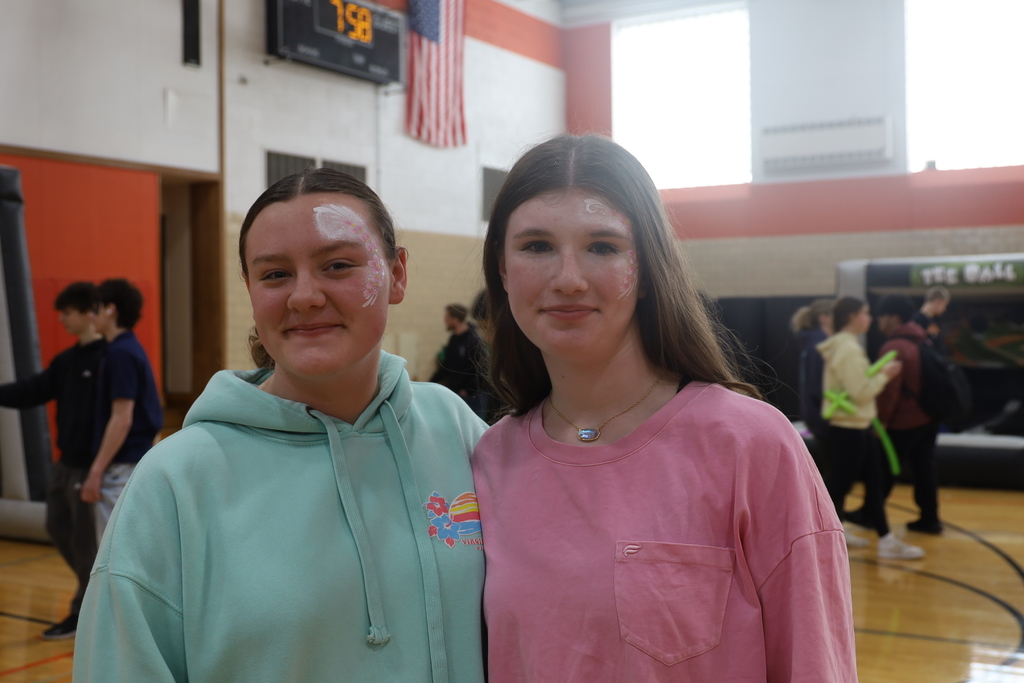 Two students with face paint
