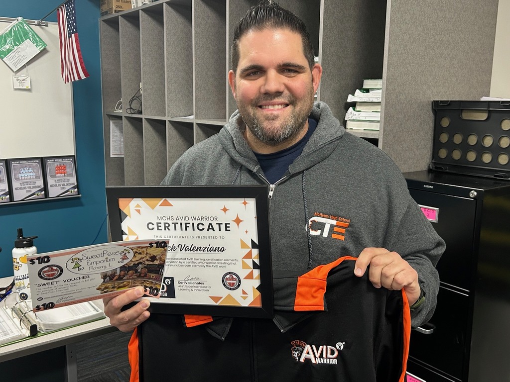 Nick Valenziano with his AVID jacket and certificate