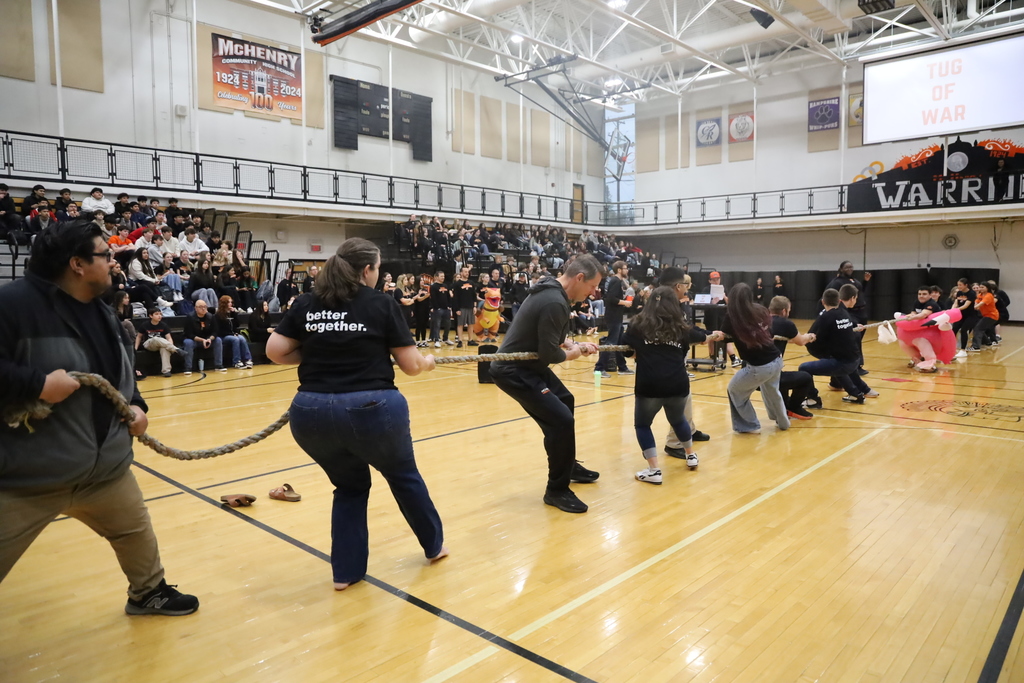 Staff vs. students tug of war