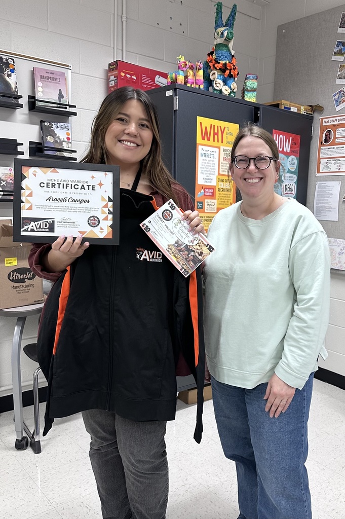 Araceli Campos with Avid jacket and certificate standing next to Keleen Santioni