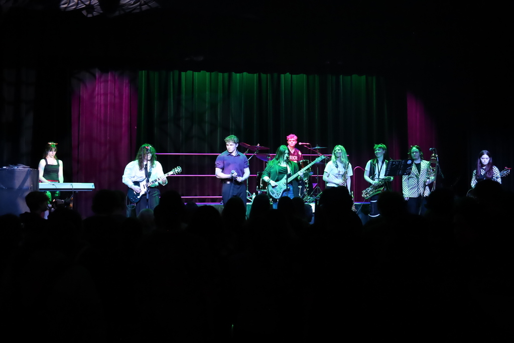 A full band on stage