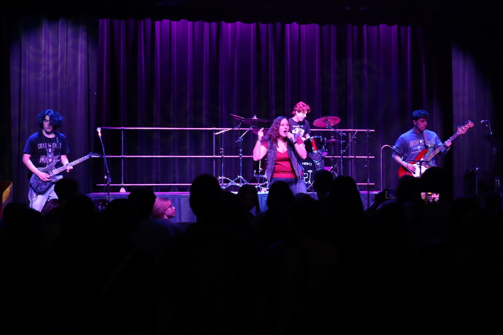 A full band on stage