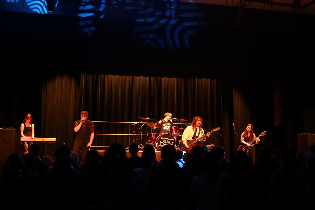 A full band on stage